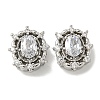 Brass Micro Pave Cubic Zirconia Beads KK-K378-06P-1