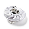Flower Cloth with Plastic Pearl Brooch Pin JEWB-K013-01P-06-2