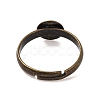 Adjustable Antique Bronze Brass Pad Finger Ring Bases X-EC541-NFAB-3