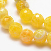 Natural Fire Crackle Agate Bead Strands G-K166-07F-10mm-17-3