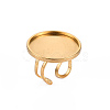 201 Stainless Steel Cuff Ring Findings STAS-S080-040G-G-1