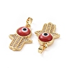 Brass Micro Pave Cubic Zirconia Pendants ZIRC-F136-02G-4