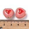 Heart Pattern Handmade Porcelain Enamel Beads PORC-G016-03L-4