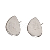 Tarnish Resistant Earring Cabochon Settings 304 Stainless Steel Ear Studs Blank Settings STAS-Q170-13-3