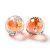 Two Tone UV Plating Rainbow Iridescent Acrylic Beads TACR-D010-03B-04-3