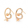 Brass Micro Pave Clear Cubic Zirconia Earring Findings KK-T062-232G-NF-1