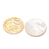Natural Yellow Shell Carved Cabochons SHEL-G024-03B-2