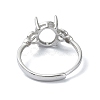 Adjustable 925 Sterling Silver Ring Components STER-K179-34P-3