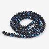 Electroplate Opaque Solid Color Glass Beads Strands X-EGLA-A034-P4mm-L01-2