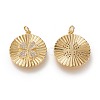 Brass Micro Pave Clear Cubic Zirconia Pendants ZIRC-K086-16G-2