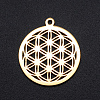 304 Stainless Steel Sacred Geometric Pendants STAS-S105-JN899-2-1