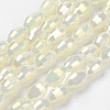 1 Strand Electroplate Glass Beads Strands X-EGLA-J013-4X6mm-F03-1