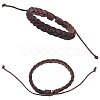 2Pcs PU Leather Cord Braided Bracelets for Men Women BJEW-CL0001-37B-7