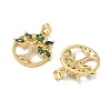 Brass Micro Pave Cubic Zirconia Pendants CU-CBA84C5-09G-02-2