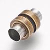 304 Stainless Steel Magnetic Clasps with Glue-in Ends STAS-F124-02-3