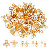 56Pcs 4 Styles Brass Cup Pearl Peg Bails Pin Pendants KK-ME0001-74G-1