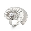 Conch Alloy Adjustable Rings for Women RJEW-B108-03P-5