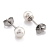 Plastic Imitation Pearl Stud Earrings X-STAS-D0001-03-P-A-2