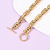 8MM 304 Stainless Steel H Link Chain Necklaces with OT Clasps SA-CBA2D4F-01G-4