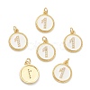 Brass Micro Pave Clear Cubic Zirconia Charms ZIRC-I052-16G-01-1