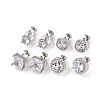 Brass Micro Pave Clear Cubic Zirconia Cuff Earrings EJEW-Z148-01P-2