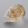 Embossed Glass Rhinestone Pendants GLAA-J101-05A-001SI-4