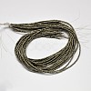 Natural Pyrite Round Beads Strands G-F197-10-3mm-3