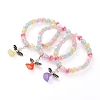 Acrylic Guardian Angel Charm Stretch Bracelets for Kids BJEW-JB05866-1