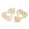 Brass Micro Pave Clear Cubic Zirconia Connector Charms CU-CBA7BFE-03C-G-2