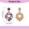 3 Pairs 3 Colors Rhinestone Twist Oval Dangle Stud Earrings EJEW-AN0001-04-2