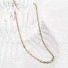 Ion Plating(IP) 304 Stainless Steel Cable Chain Necklace STAS-T040-PJ205-60-3