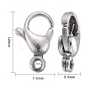 Tarnish Resistant 304 Stainless Steel Lobster Claw Clasps X-STAS-AB12-4
