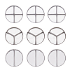 3 Style 2/3/4 Compartments Empty Round Iron Eyeshadow Replacement Box FIND-FH0007-33-1