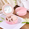 Round PU Leather & Plastic Jewelry Set Storage Box CON-TAC0014-06B-5