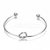 Tarnish Resistant 304 Stainless Steel Love Knot Cuff Bangle Making X-MAK-S073-001P-2
