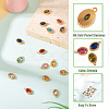 20Pcs 10 Colors 304 Stainless Steel Micro Pave Cubic Zirconia Charms STAS-TA0002-92-5