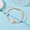 Turtle Synthetic Turquoise & Glass Braided Bead Bracelets BJEW-JB09875-4
