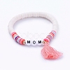 Handmade Polymer Clay Heishi Beads Stretch Bracelets BJEW-JB05086-04-1