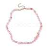 Synthetic Cherry Quartz Glass Chip Beaded Necklace NJEW-JN04616-01-4