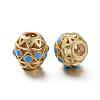 Matte Gold Color Brass Hollow Beads KK-L155-09A-2