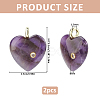 2Pcs Natural Amethyst Pendants G-FH0002-76A-2