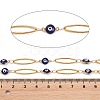 304 Stainless Steel Enamel Evil Eye & Horse Eye Link Chains CHS-K021-11G-03-3