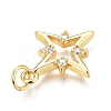 Brass Micro Pave Clear Cubic Zirconia Pendants X-ZIRC-O035-22G-3