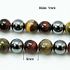 Natural Tiger Iron & Synthetic Hematite Beads Strands G-H1581-6mm-2