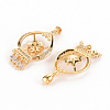 Brass Micro Pave Clear Cubic Zirconia Peg Bails Pendants KK-S356-280-NF-2