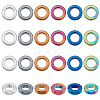 24Pcs 6 Colors PVD Vacuum Plating Non-magnetic Synthetic Hematite Linking Rings G-AR0004-76-1