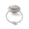 Non-Tarnish 304 Stainless Steel Open Cuff Ring Component STAS-E180-09P-3