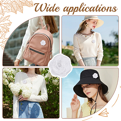 24Pcs 3D Rose Flower Polyester Computerized Embroidered Ornament Accessories DIY-HY0002-58-1