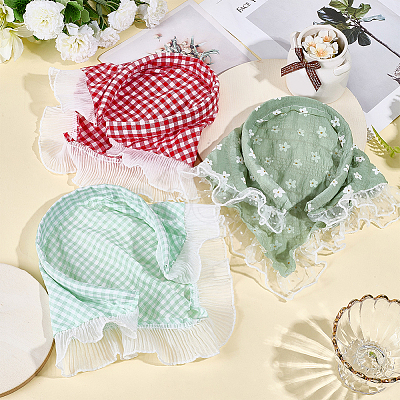 3Pcs 3 Styles Lace Triming Cloth Headbands for Women OHAR-CY0001-18-1