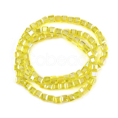 Electroplate Transparent Glass Beads Strands EGLA-B011-07A-AB01-1